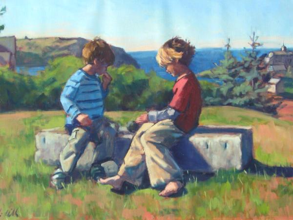 Monhegan Kids   24x36" oil