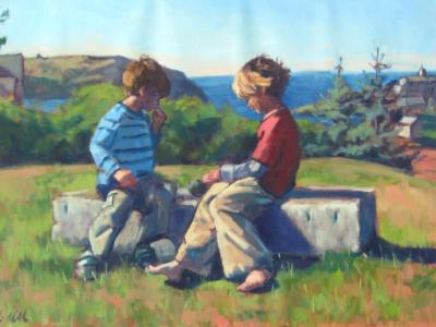 Monhegan Kids   24x36" oil