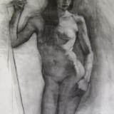 Standing Female 30x48 charcoal