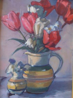 Red Tulips 12x16" oil