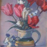 Red Tulips 12x16" oil