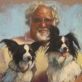 Josh with Izzy and Ollie 18x24" pastel