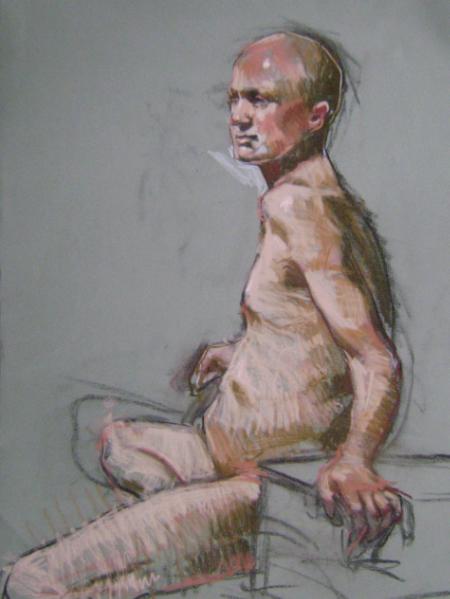 Seated Man 18x24 pastel