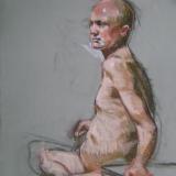 Seated Man 18x24 pastel