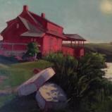 Red House at Dusk oil 16x20" 