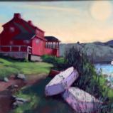 Red House at Dusk 18x24" oil