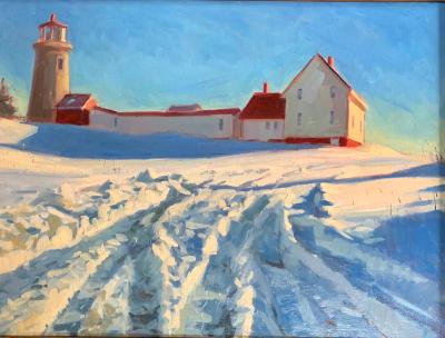 Winter Lighthouse 18x24" oil