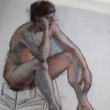 Seated male 30x40" pastel