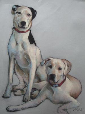 Dalmations 18x24" pastel