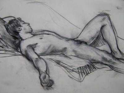 Resting Male 18x24" Charcoal 