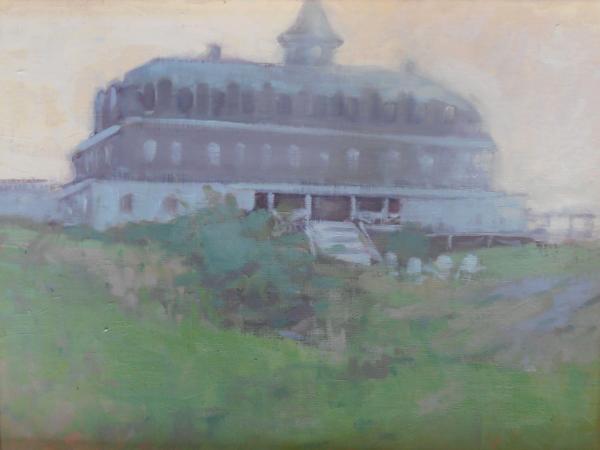 Island Inn in the Fog 12x16" oil sold