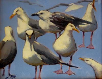 Blue Gulls 16x20"  oil sold