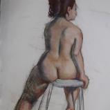 Seated Woman 30x40" pastel