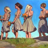 Bridesmaids on Manana 24x30" oil