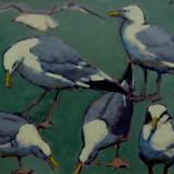 Gulls in Green 14x18" oil  sold