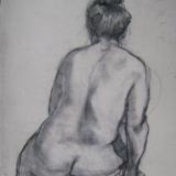 Seated Woman 24x36 charcoal