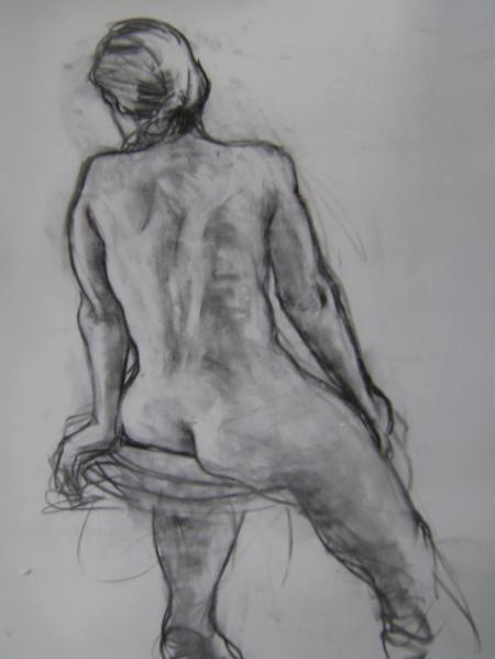 Seated Woman 24x36" charcoal