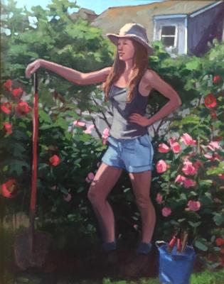 Gardener 24x36" oil