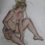 Seated Woman 30x40" pastel