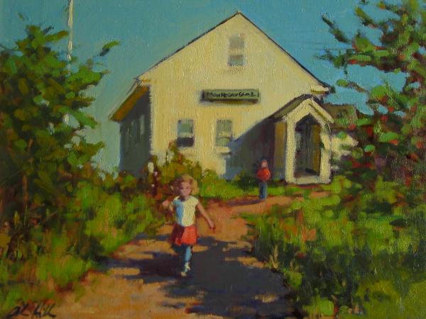 Coming Home from School 12x16" oil  sold