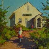 Coming Home from School 12x16" oil  sold