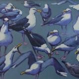 Sea Green Gulls 24x30" oil sold