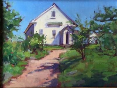 Monhegan Schoolhouse 12x16" oil sold