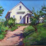 Monhegan Schoolhouse 12x16" oil sold