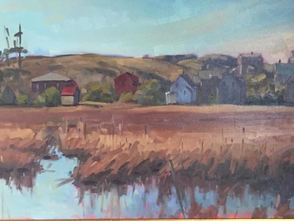 Early April Across the Marsh 18x36" oil 