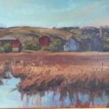 Early April Across the Marsh 18x36" oil 