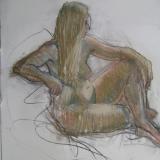 Seated Nude 30x30" pastel