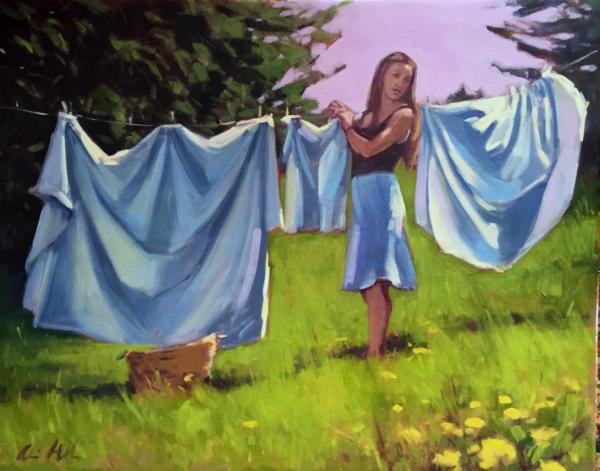 Trailing Yew Laundress 24x30" oil
