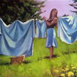 Trailing Yew Laundress 24x30" oil