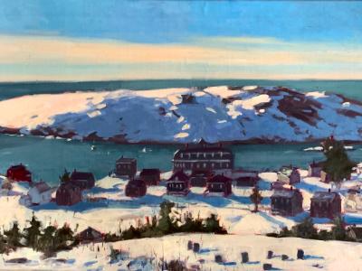 View from the Lighthouse Winter 20x40" oil