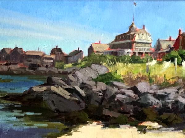 Fish Beach Skyline 12x24" oil