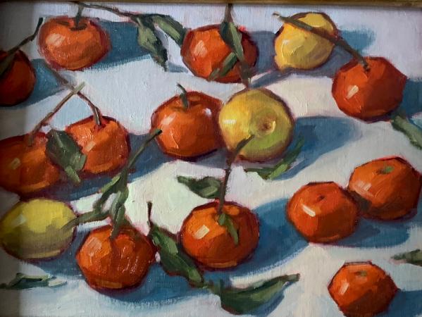 Tangerines 2  9x12" oil