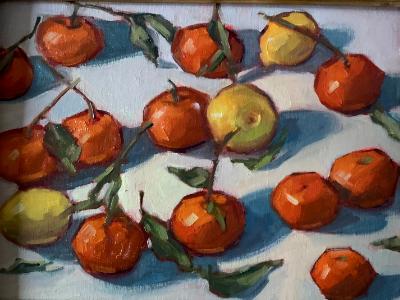 Tangerines 2  9x12" oil