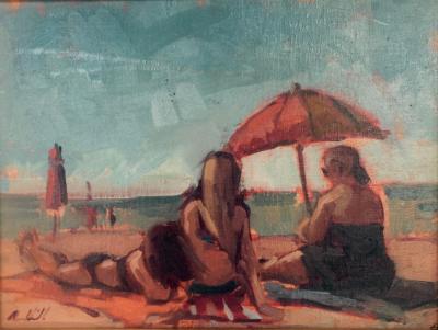 The Beach  oil 9x12"