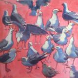 Big Red Gulls 30x30" oil sold