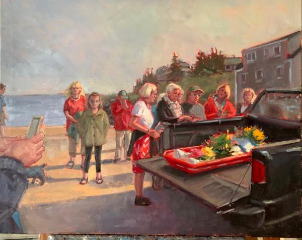 Monhegan Funeral 24x30" oil 