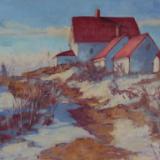  Lighthouse Path in Winter 122x16" oil sold