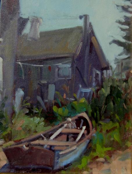 Fish Beach Cottage 11x14 oil  sold