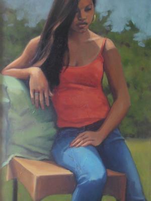 Island Girl 24x46" oil sold