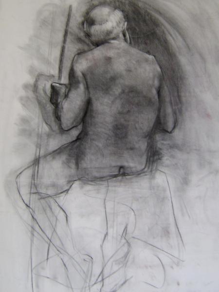 Seated Male 30x40 charcoal