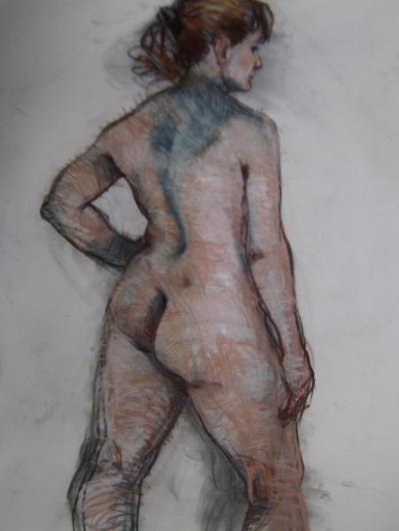 Standing Female 30x48" pastel