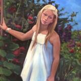 Elf Girl in the Garden 30x40" oil