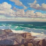 Rocks, Surf, and Sky 12x24" oil