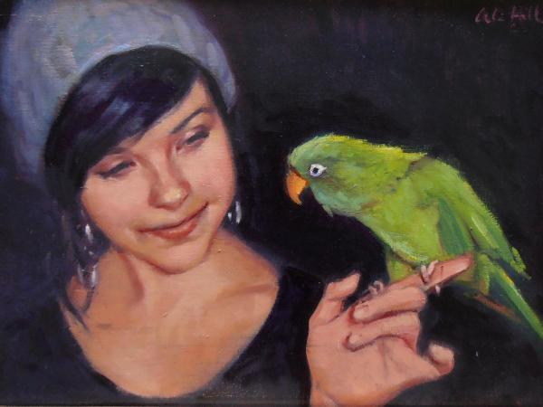 Dede and Oscar Wilde oil 12x16"