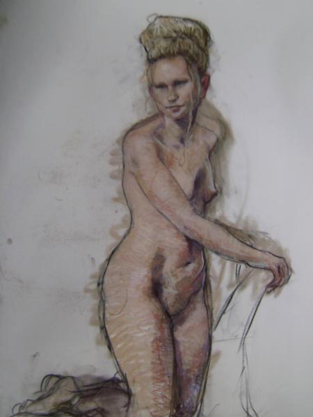 Kneeling Female 30x40" pastel