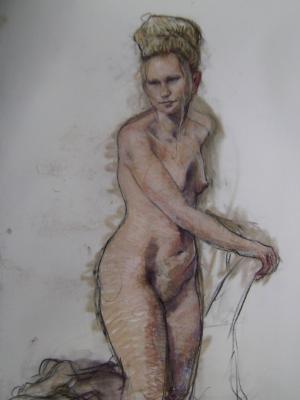 Kneeling Female 30x40" pastel